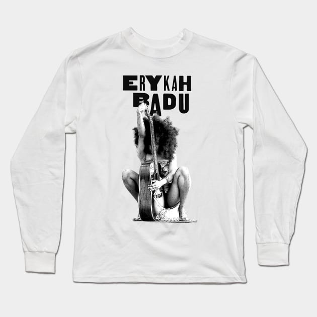 Erykah Badu | Vintage RNB Black White Long Sleeve T-Shirt by Wkenca Barada